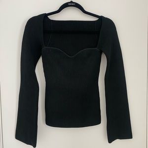Pixie Market Black Chiara Bustier Knit Top